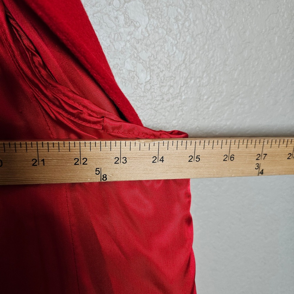 Vintage Red Wool Cape Coat Poncho Toggle Closure Collar Loring Large - Picture 13 of 16